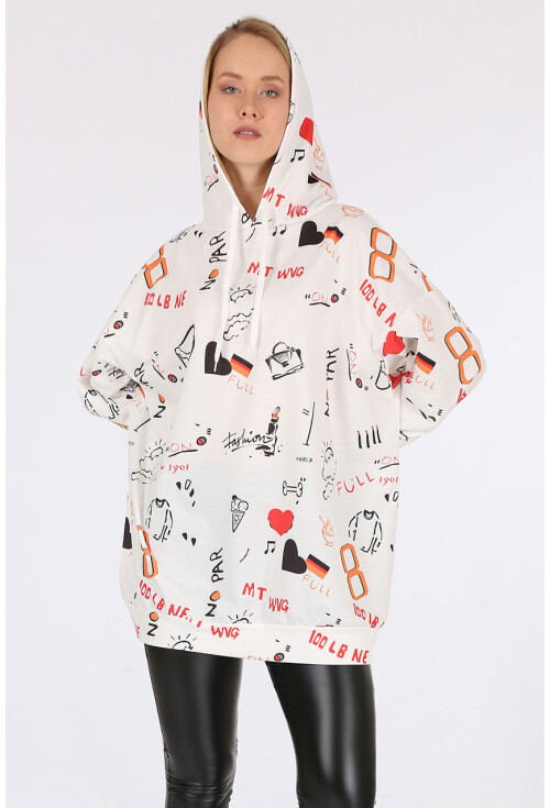 4289 Kapüşonlu Oversize Sweatshirt