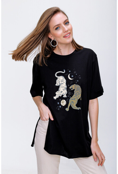 4296 Kaplan Baskılı T-Shirt