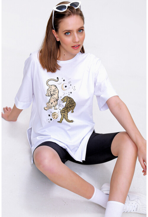 4296 Kaplan Baskılı T-Shirt