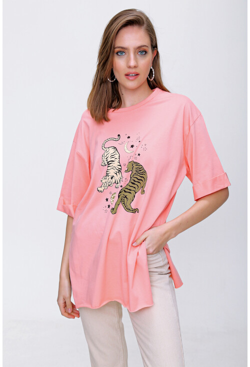 4296 Kaplan Baskılı T-Shirt