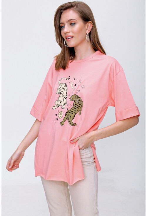 4296 Kaplan Baskılı T-Shirt