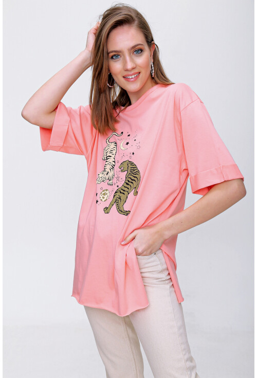 4296 Kaplan Baskılı T-Shirt