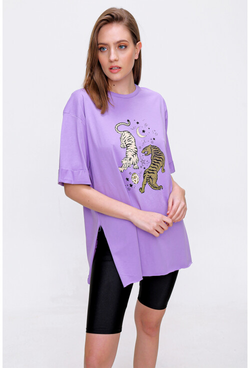 4296 Kaplan Baskılı T-Shirt