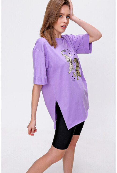 4296 Kaplan Baskılı T-Shirt