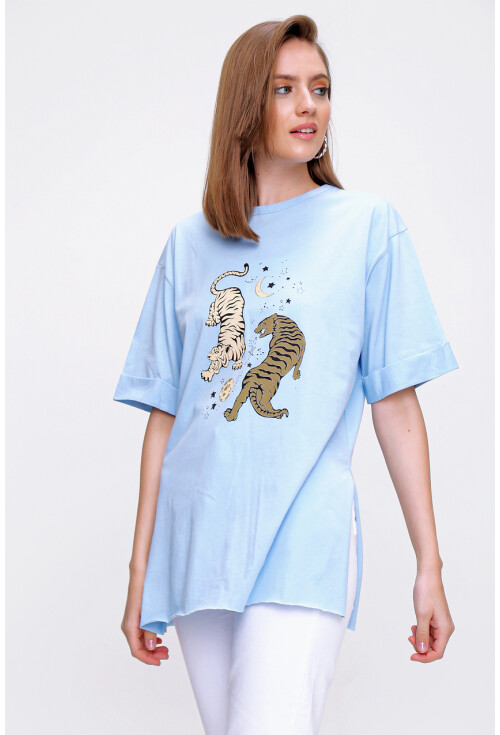 4296 Kaplan Baskılı T-Shirt