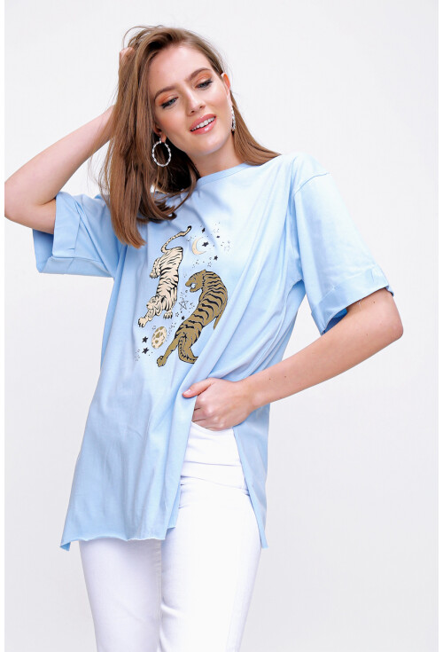 4296 Kaplan Baskılı T-Shirt