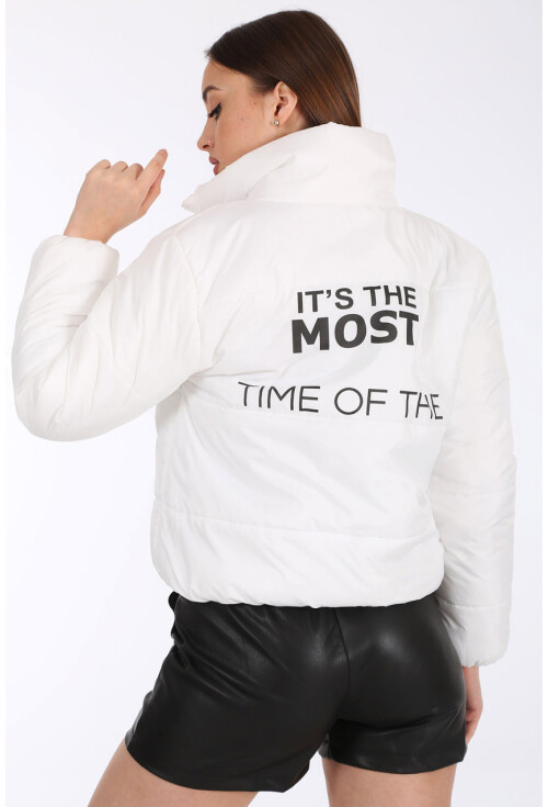 5124 Siyah Crop Şişme Mont