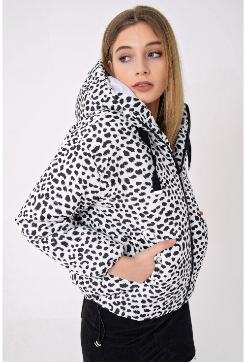 5125 Patterned Puffer Coat