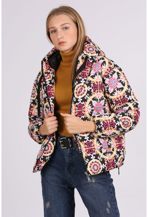 5125 Desenli Şişme Mont