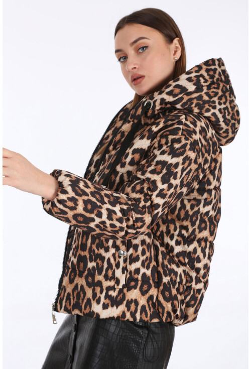 5125 Patterned Puffer Coat