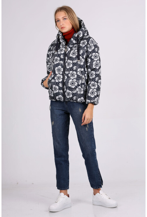 5125 Desenli Şişme Mont