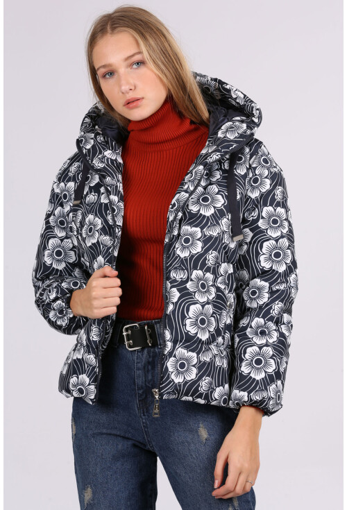 5125 Desenli Şişme Mont