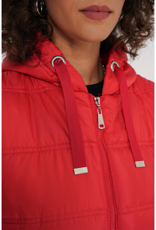 5140 Kapşonlu Uzun Şişme Yelek