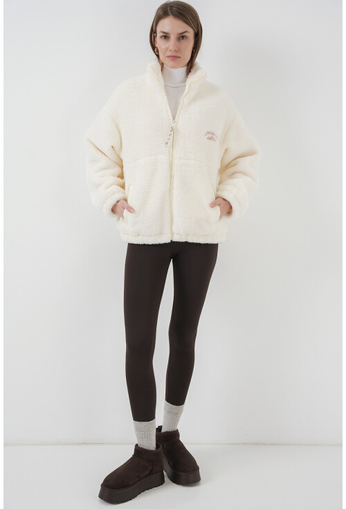 5212 Kadın Oversize Peluş Ceket Mont