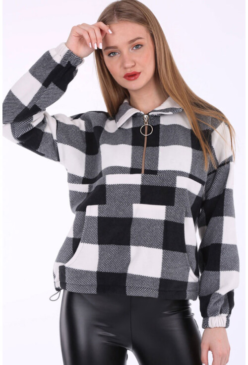 55303 Kanguru Cep Yakalı Polar Sweatshırt