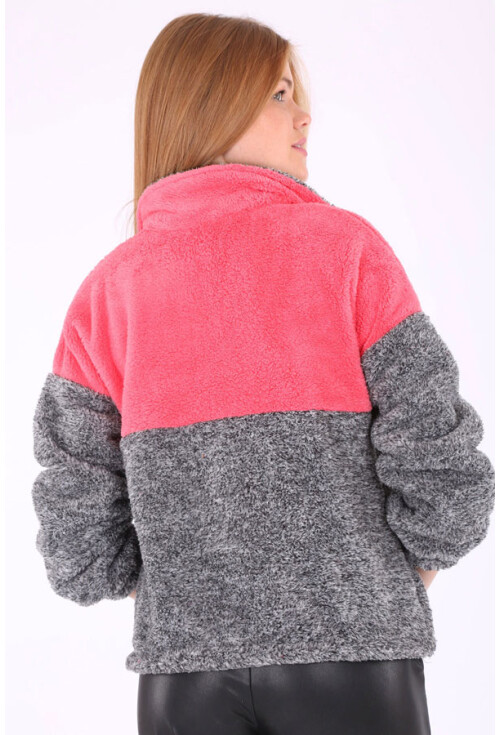 55303 Kanguru Cep Yakalı Polar Sweatshırt