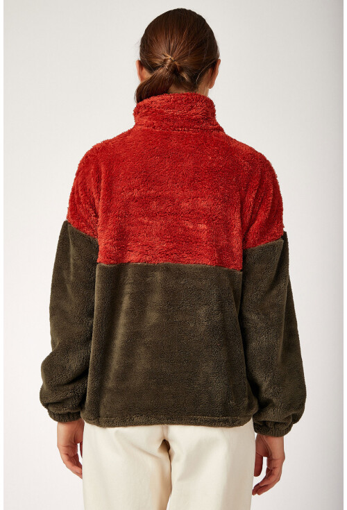 55303 Kanguru Cep Yakalı Polar Sweatshırt