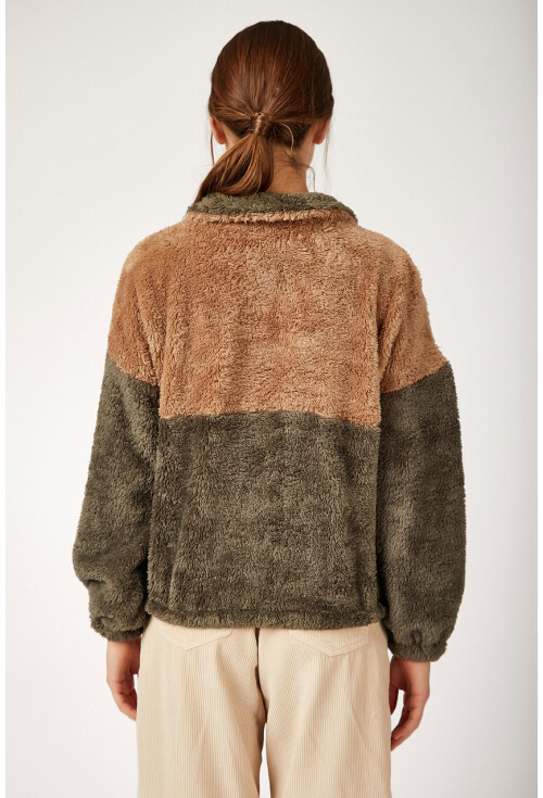 55303 Kanguru Cep Yakalı Polar Sweatshırt