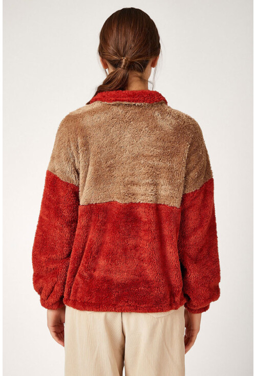 55303 Kanguru Cep Yakalı Polar Sweatshırt