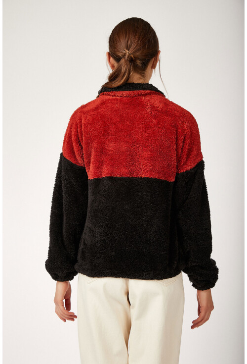55303 Kanguru Cep Yakalı Polar Sweatshırt