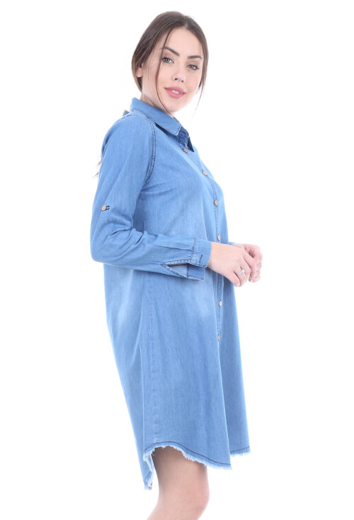 5672 Etek Püsküllü Kot Tunik
