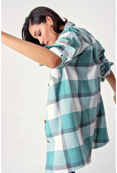 5799 Ekose Desen Oversize Tunik