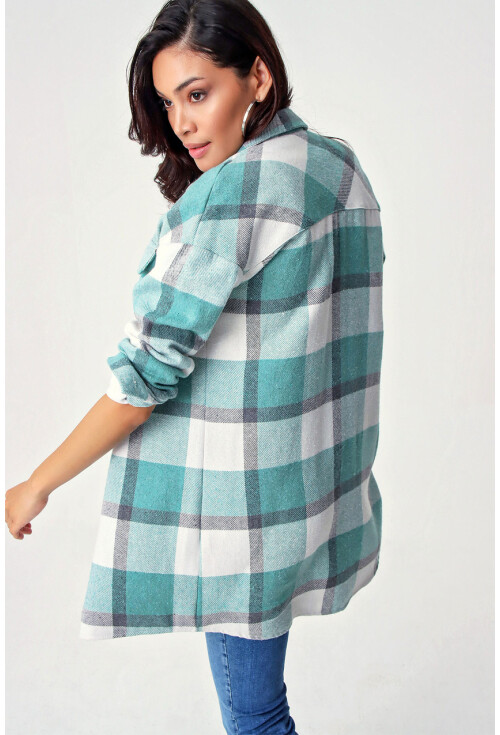 5799 Ekose Desen Oversize Tunik