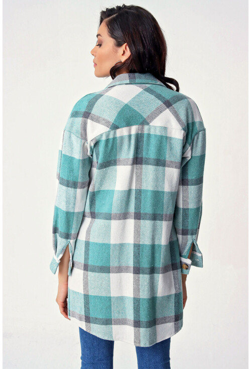 5799 Ekose Desen Oversize Tunik