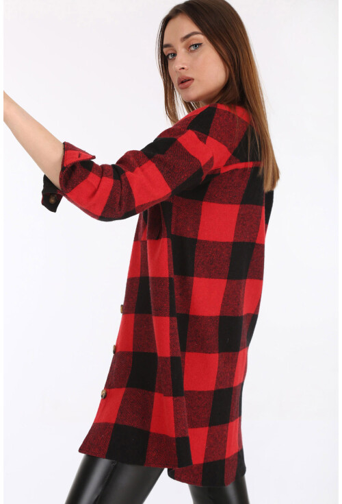 5799 Ekose Desen Oversize Tunik