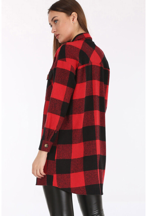 5799 Ekose Desen Oversize Tunik