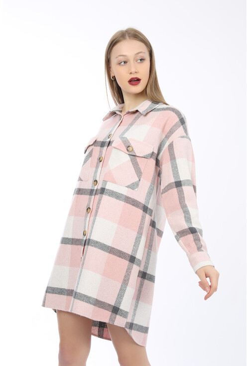 5799 Ekose Desen Oversize Tunik