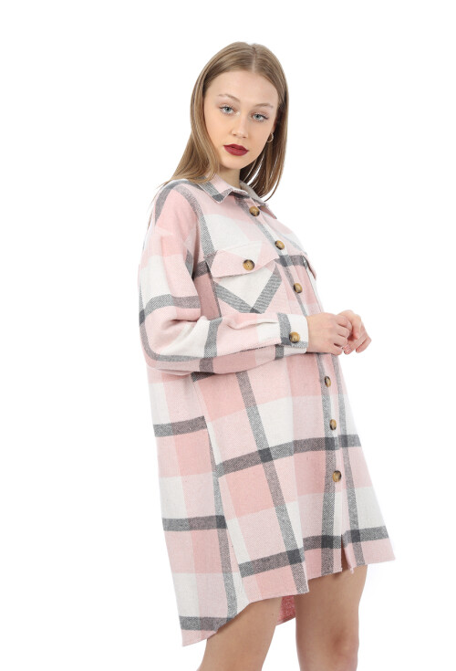 5799 Ekose Desen Oversize Tunik