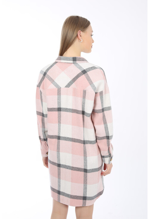 5799 Ekose Desen Oversize Tunik