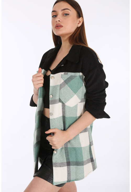 5810 Ekose Desen Oversize Tunik