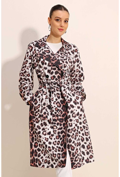 5853 Wrap Collar Trench Coat