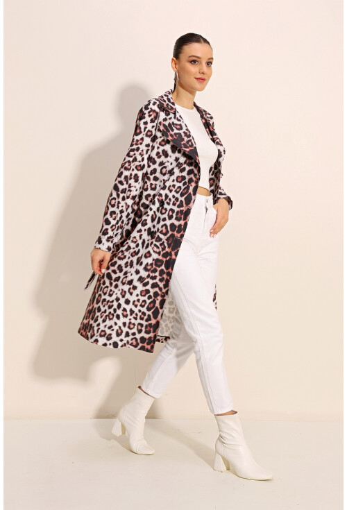 5853 Wrap Collar Trench Coat