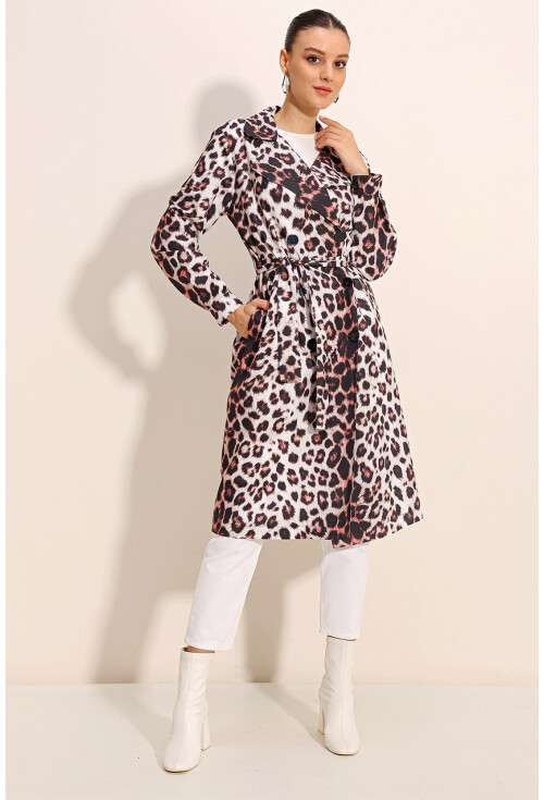 5853 Wrap Collar Trench Coat