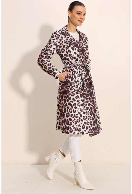 5853 Wrap Collar Trench Coat