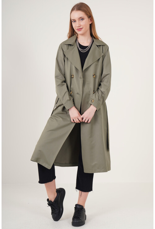 5853 Wrap Collar Trench Coat