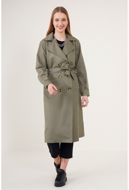 5853 Wrap Collar Trench Coat