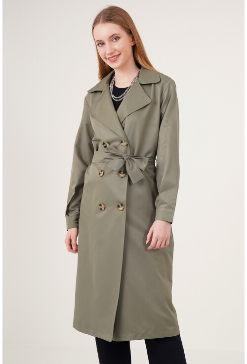 5853 Wrap Collar Trench Coat