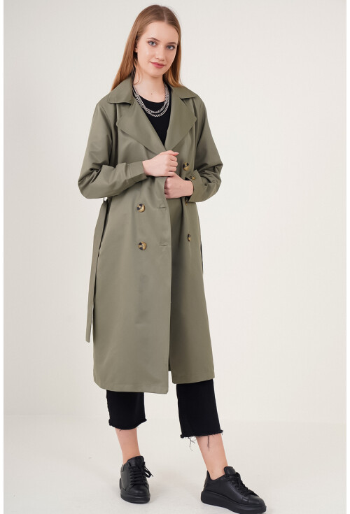 5853 Wrap Collar Trench Coat