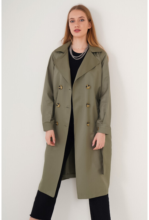5853 Wrap Collar Trench Coat