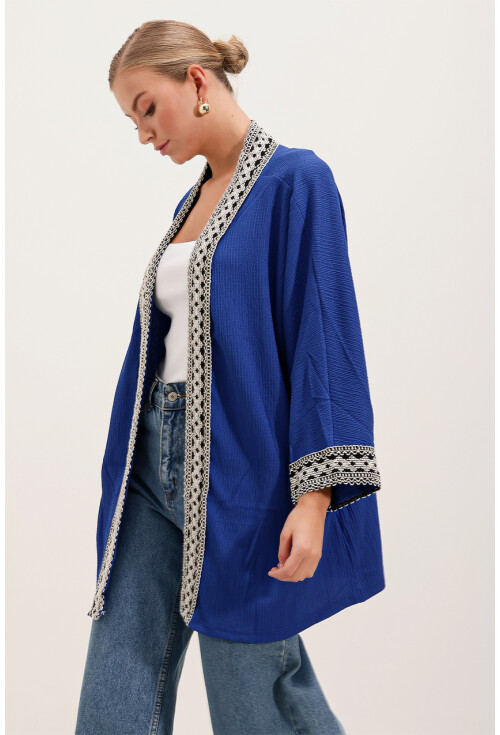 5866 Nakışlı Örme Kimono