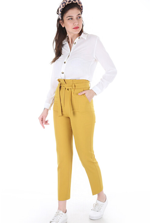 6423 Beli Kemerli Pantolon