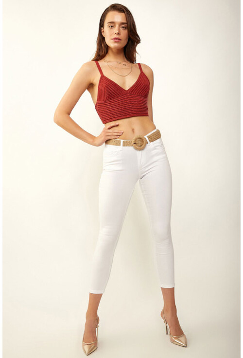 6454 Kemerli Gabardin Pantolon