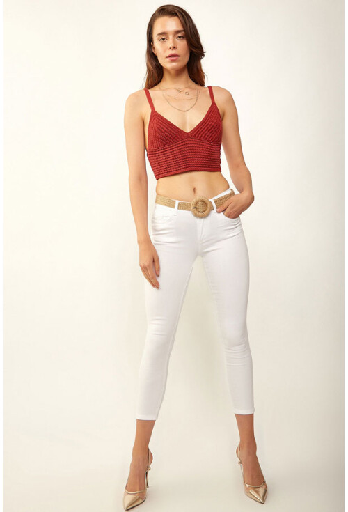 6454 Kemerli Gabardin Pantolon