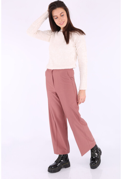 6463 Fitilli Geniş Paça Pantolon
