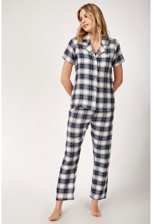 6472 Kareli Desenli Pijama Takımı