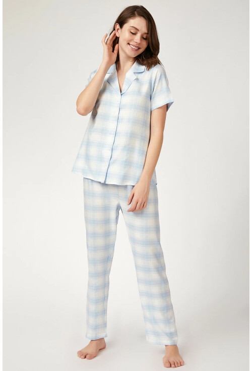 6472 Kareli Desenli Pijama Takımı